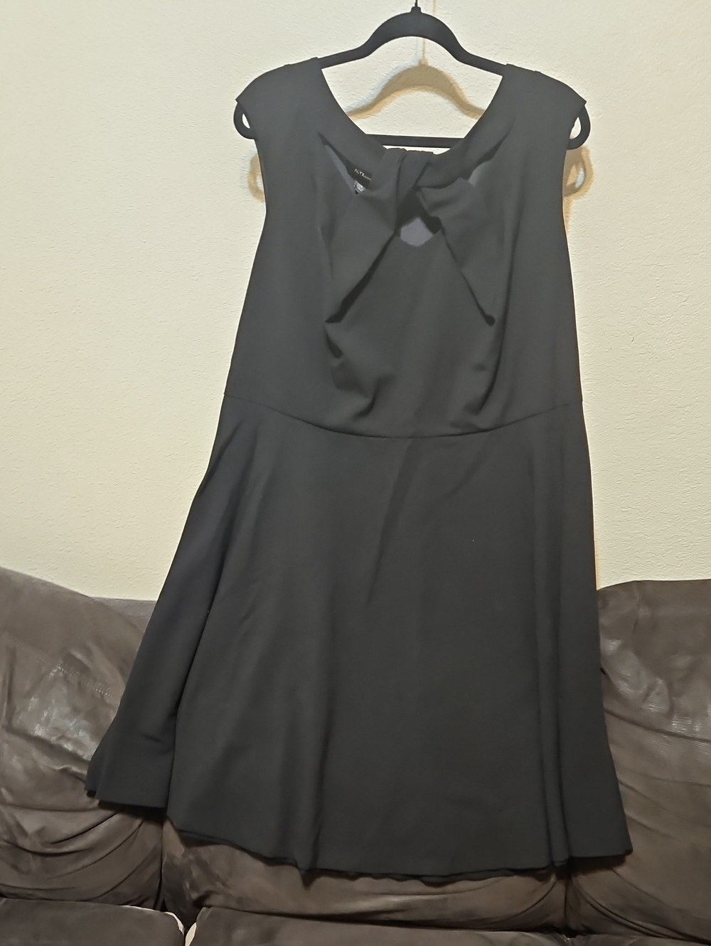 Alyx Black Sleeveless Midi Dress with Front Bow Detail